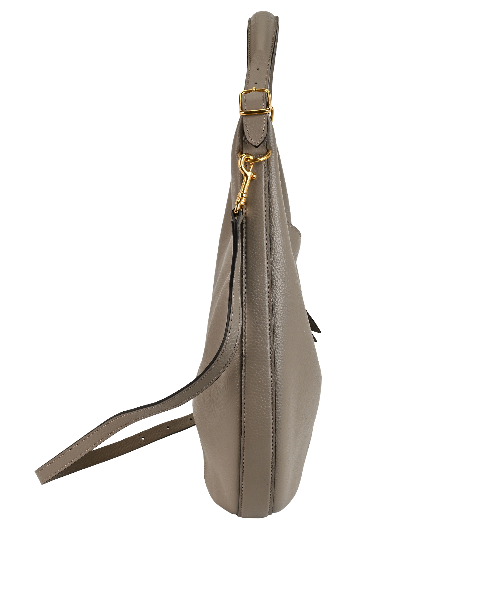 Small Selby Hobo, &pound;495, Handbags, Grey, Leather, Side view